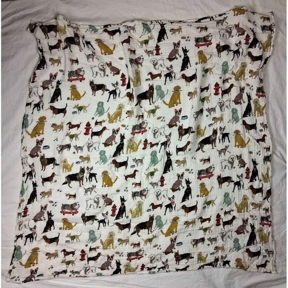 Little Unicorn Baby Swaddle Blanket White Puppy Dog Thin Cotton Unisex